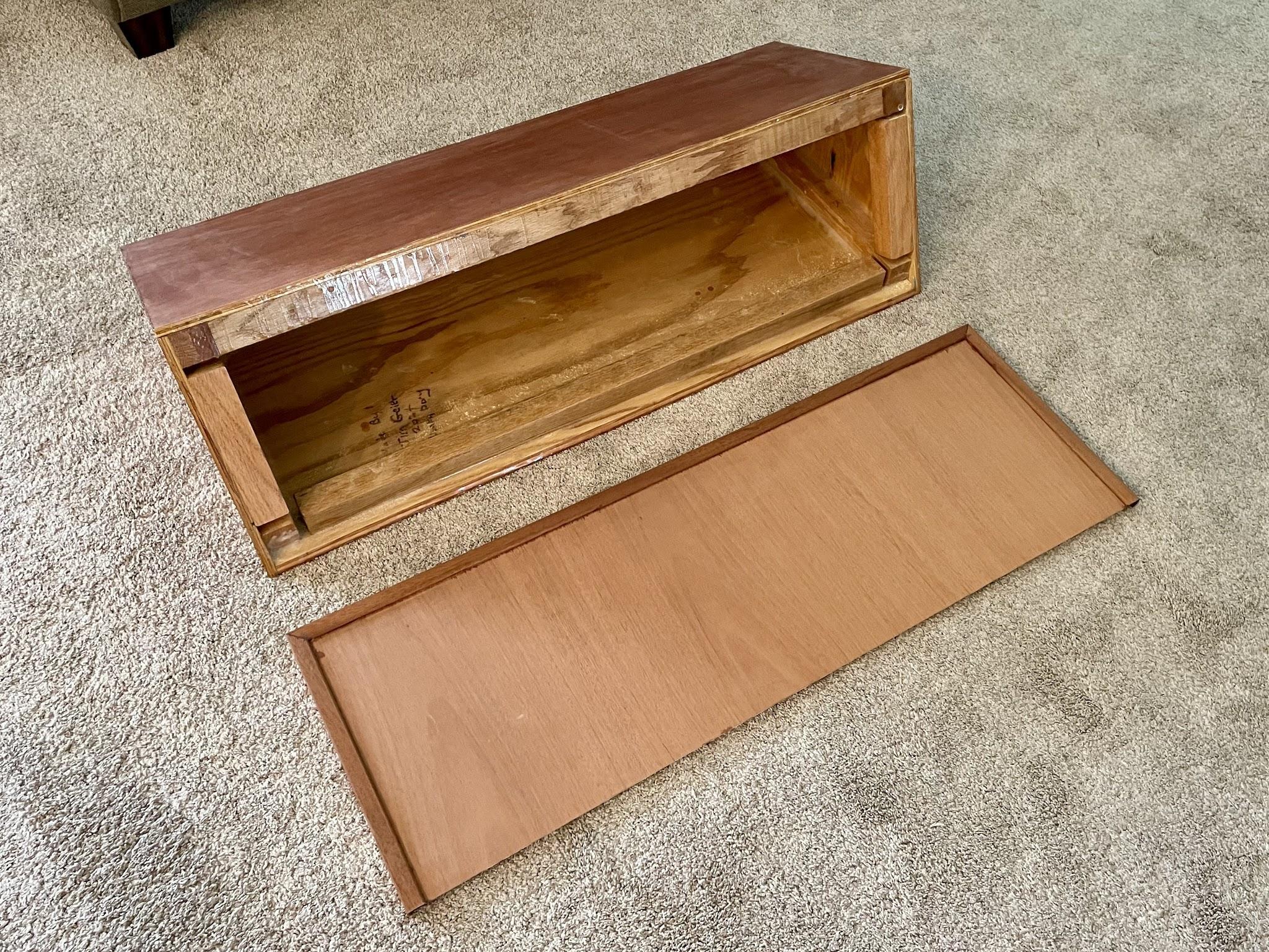 Console cabinet and its separate removable front panel