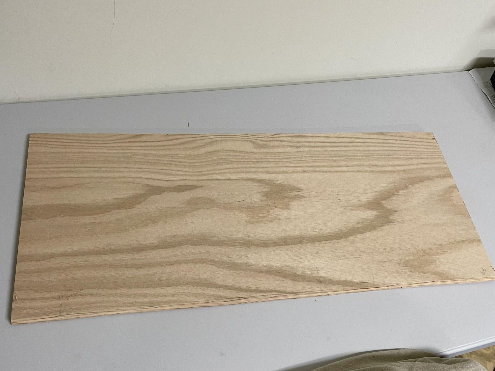 Oak plywood base cut for the pilothouse console