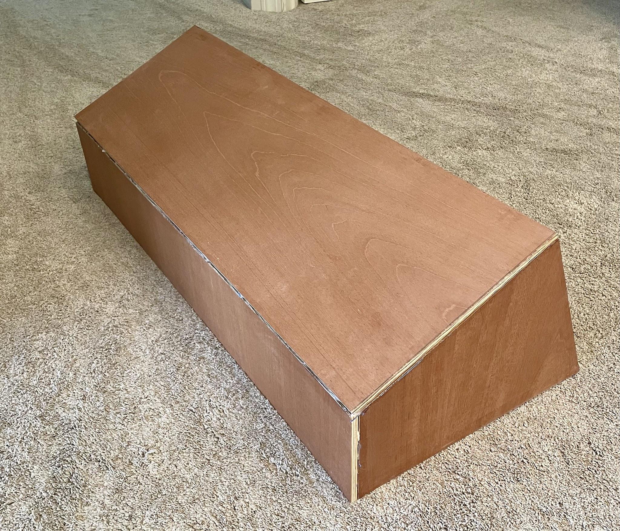 Back of the partially completed mahogany console cabinet